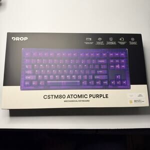 BNIB Drop CSTM80 Atomic Purple TKL RGB Mechanical Keyboard Gateron Milky Yellow